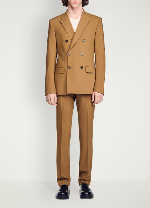 Sandro Straight fit pantalon met steekzakken - detail 5 camel