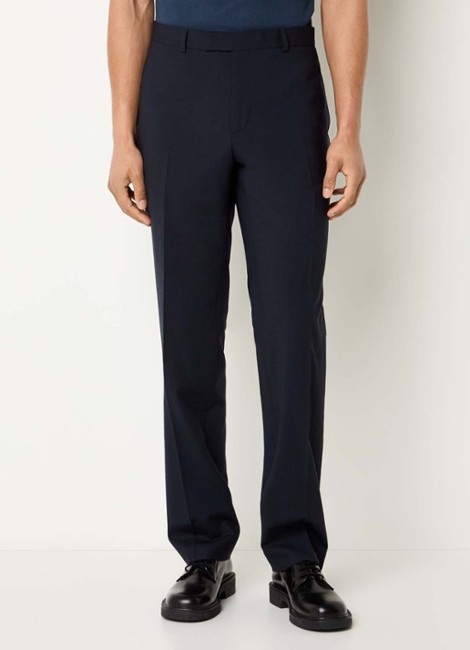 Sandro Straight fit pantalon van scheerwol met steekzakken