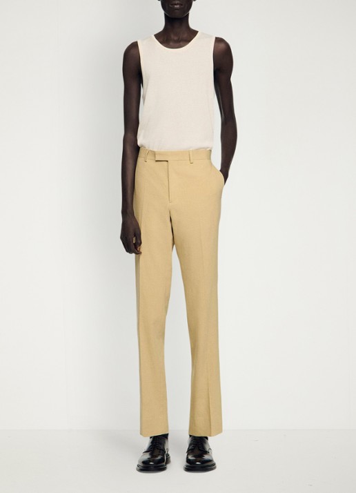 Sandro Straight fit pantalon - voorkant 6 sand / beige