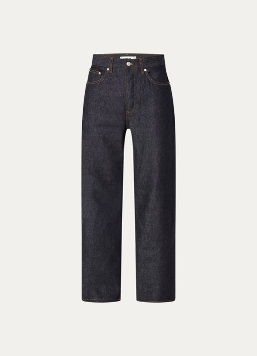 Sandro Straight leg jeans met donkere wassing - voorkant donkerblauw