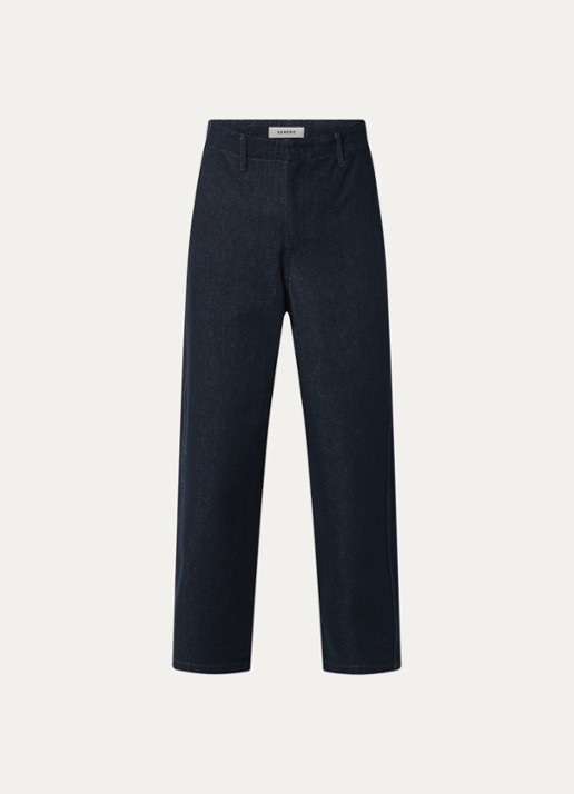 Sandro Straight leg jeans met donkere wassing - voorkant 4 indigo
