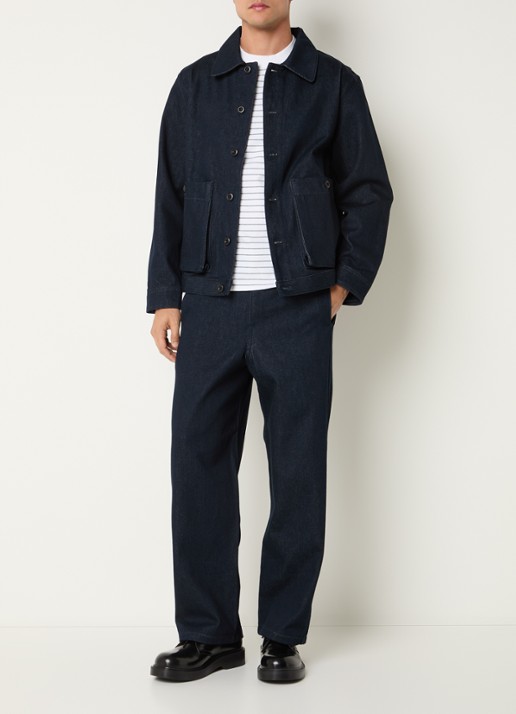 Sandro Straight leg jeans met donkere wassing - voorkant 5 indigo