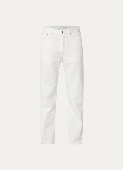 Sandro Straight leg jeans met gekleurde wassing - voorkant wit