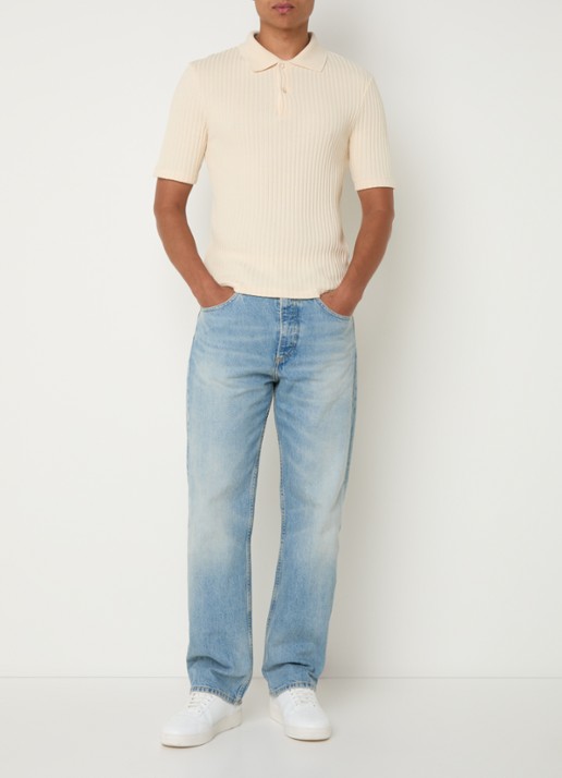 Sandro Straight leg jeans met lichte wassing - voorkant 2 indigo