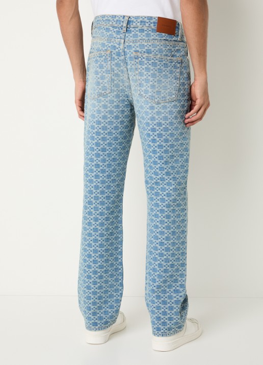 Sandro Straight leg jeans met steekzakken en print - achterkant indigo