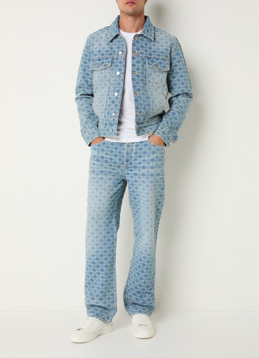 Sandro Straight leg jeans met steekzakken en print - voorkant 3 indigo