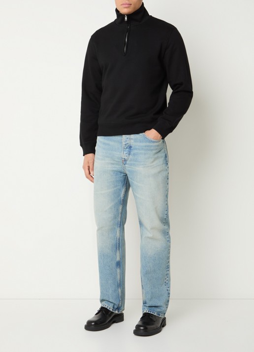 Sandro Sweater met halve rits - voorkant 2 zwart