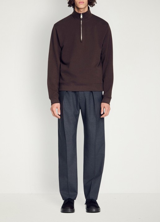 Sandro Sweater met halve rits - detail 2 bruin