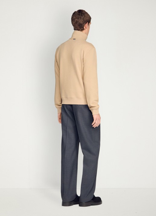 Sandro Sweater met halve rits - achterkant beige