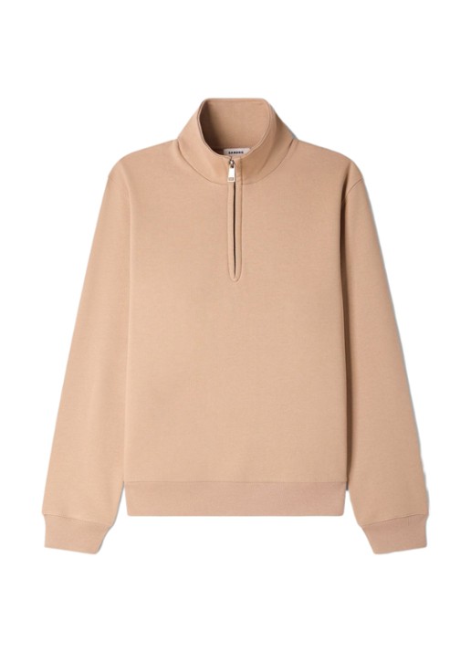 Sandro Sweater met halve rits - voorkant 4 beige