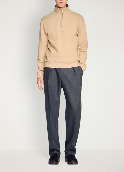 Sandro Sweater met halve rits - voorkant 2 beige