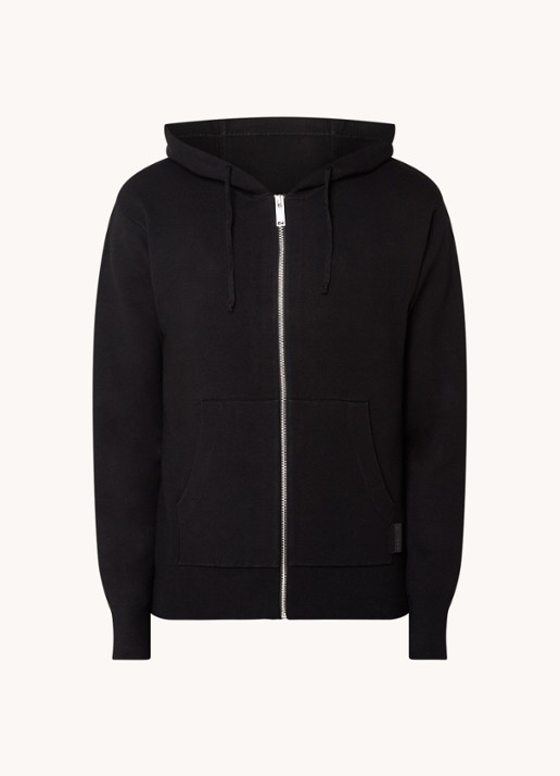 Sandro Sweatvest met steekzakken en logo - voorkant 3 zwart