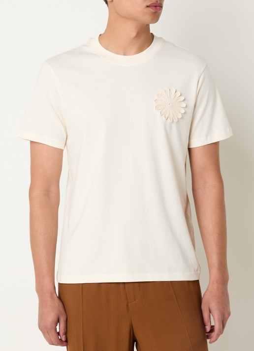 Sandro T-shirt met bloemborduring