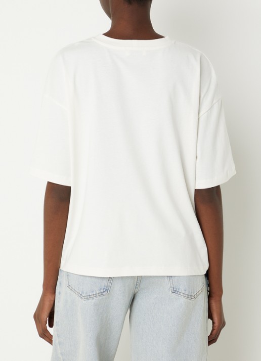 Sandro T-shirt met bloemenprint - achterkant 3 donkerblauw