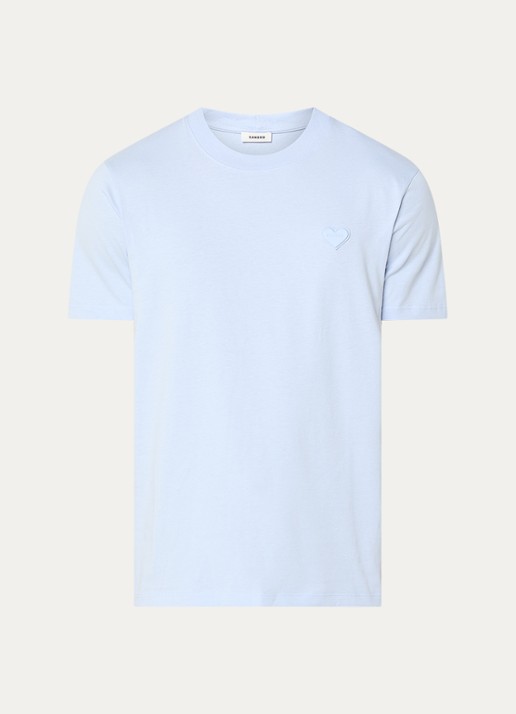 Sandro T-shirt met logo - voorkant lichtblauw