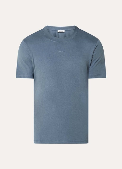 Sandro T-shirt met logo - voorkant blauwgrijs