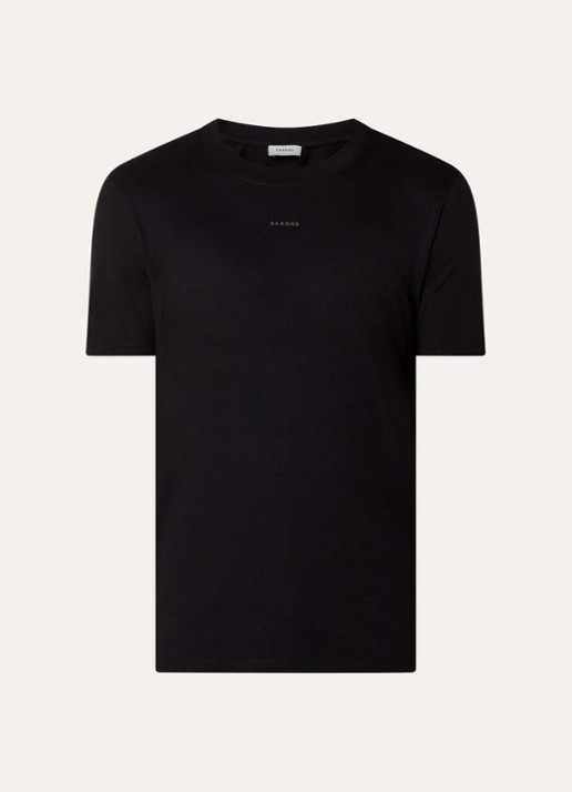 Sandro T-shirt met logo - voorkant zwart