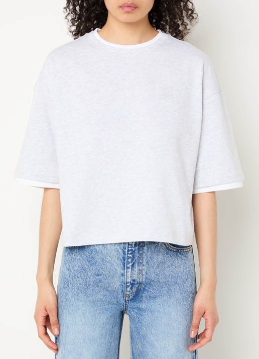 Sandro T-shirt met logoborduring
