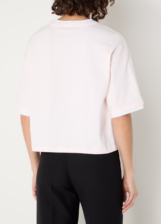 Sandro T-shirt met logoborduring - achterkant 2 lichtroze