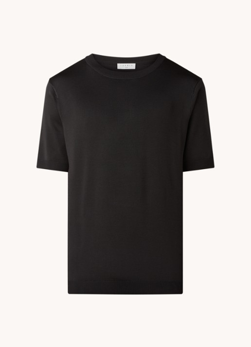 Sandro T-shirt met ronde hals - voorkant 2 zwart