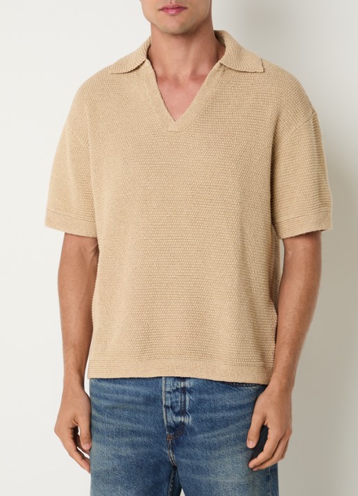 Sandro T-shirt met structuur en V-hals
