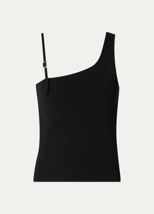 Sandro Top met asymmetrische hals - voorkant zwart