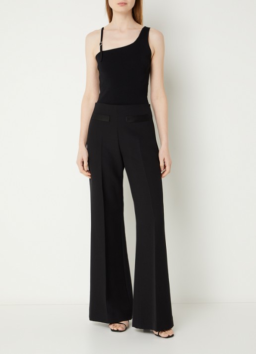 Sandro Top met asymmetrische hals - voorkant 2 zwart
