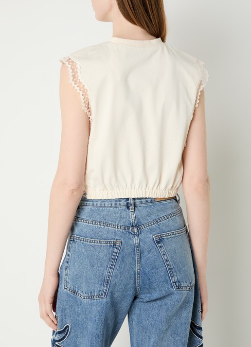 Sandro Top met details van kant - achterkant 3 beige