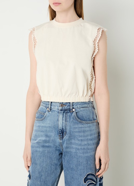 Sandro Top met details van kant