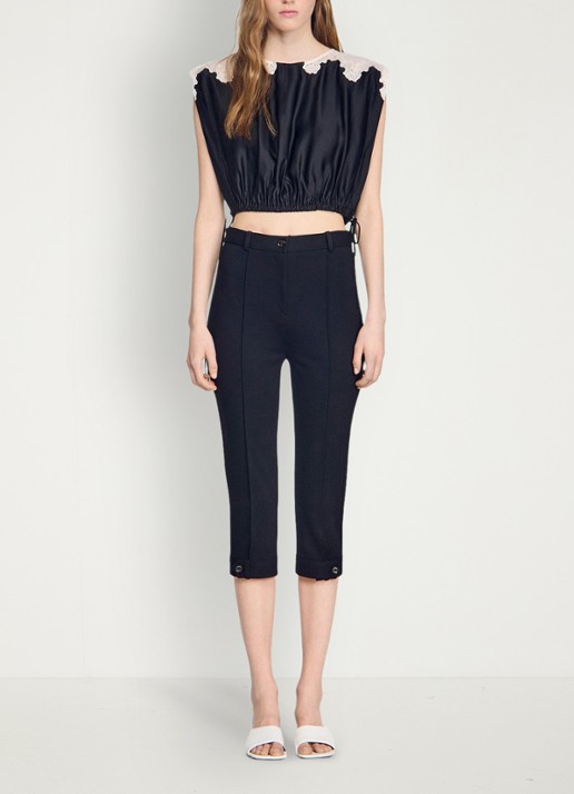 Sandro Top met details van kant - detail 5 zwart / ecru