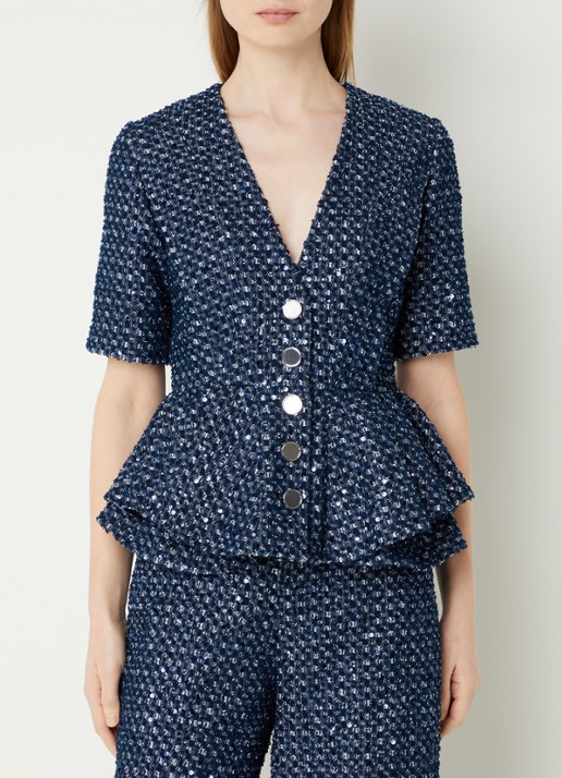Sandro Top met pailletten en peplum