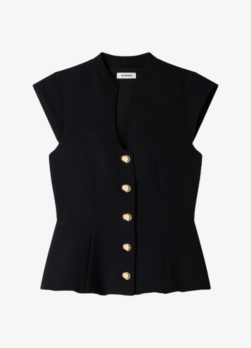 Sandro Top met peplum - voorkant 5 zwart
