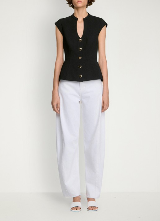 Sandro Top met peplum - voorkant 6 zwart