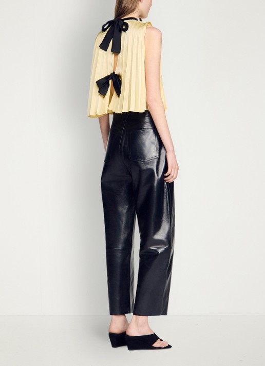 Sandro Top met plissé en strik detail - achterkant 3 straw / beige