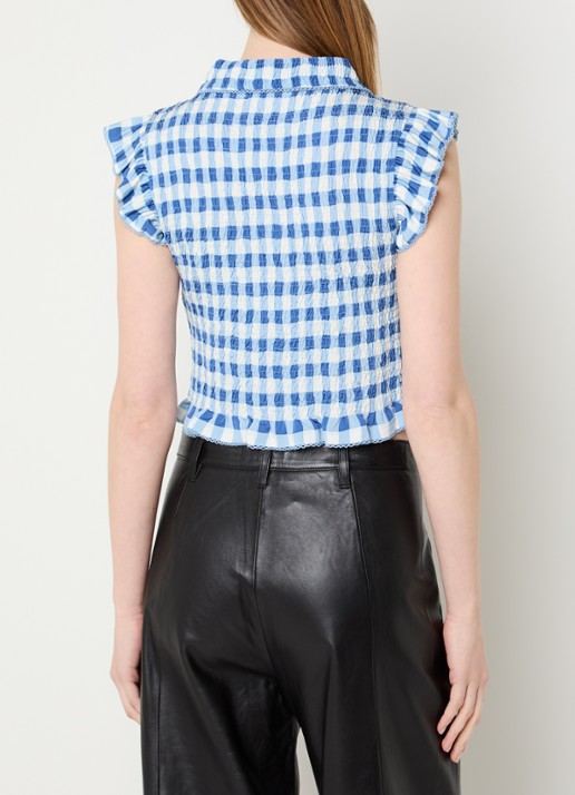 Sandro Top met sierknopen en smockwerk - achterkant 4 blauw