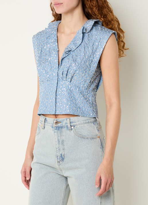 Sandro Top met strass en V-hals