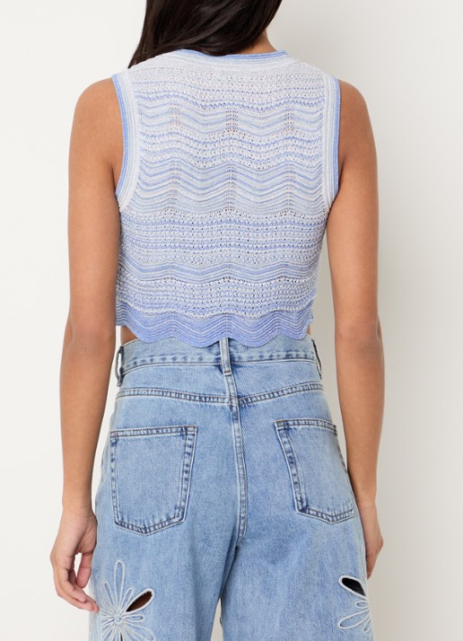 Sandro Top met strass - achterkant 2 blauwgrijs