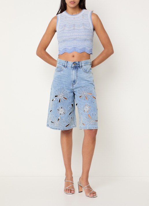 Sandro Top met strass - voorkant 4 blauwgrijs