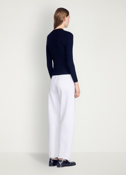 Sandro Vest met V-hals en details van kant - achterkant 6 black / zwart
