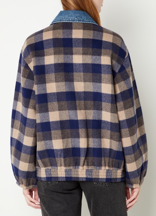 Sandro Warren overshirt in wolblend  met ruitdessin  - achterkant 2 multicolor