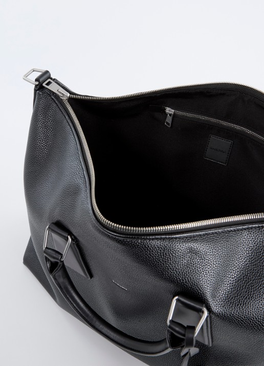Sandro Weekendtas met leren details en afneembare schouderriem - detail zwart