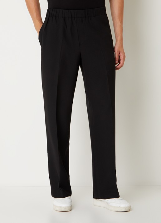 Sandro Wide fit pantalon met steekzakken en persplooi