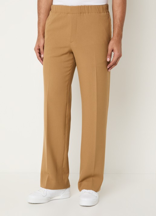 Sandro Wide fit pantalon met steekzakken en persplooi