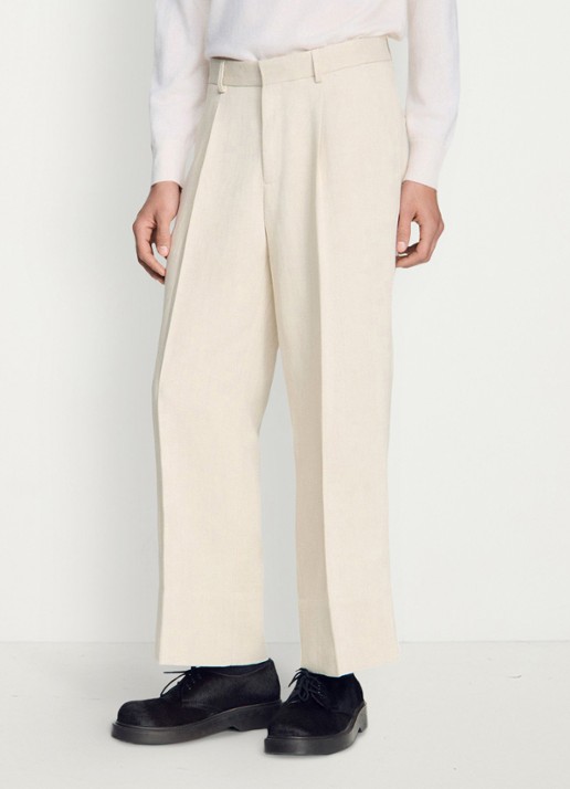 Sandro Wide fit pantalon met steekzakken