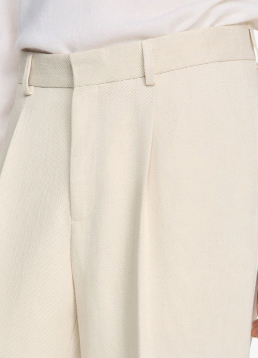 Sandro Wide fit pantalon met steekzakken - detail 5 ivoor