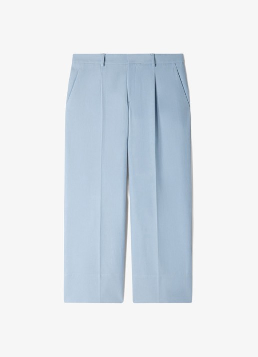 Sandro Wide fit pantalon met steekzakken - voorkant 4 sky blue / lichtblauw