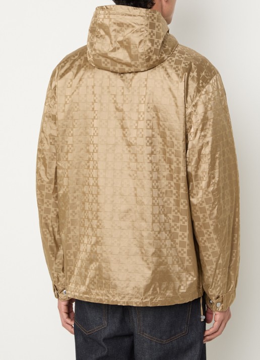 Sandro Windjack met logo en jacquard dessin - achterkant 3 beige