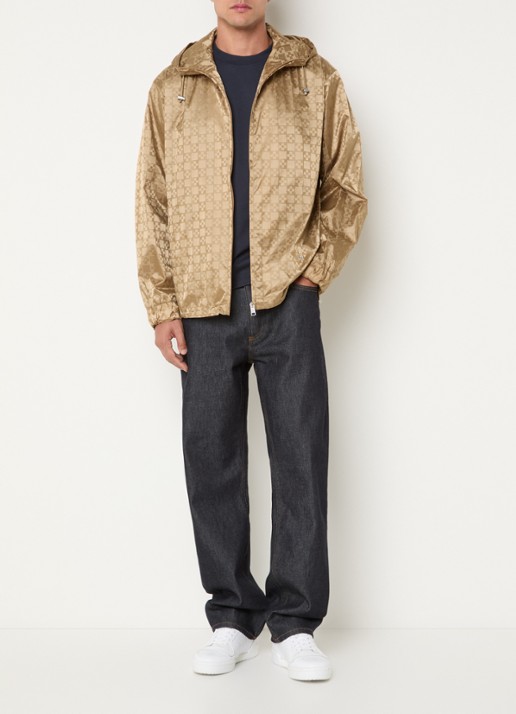 Sandro Windjack met logo en jacquard dessin - voorkant 2 beige