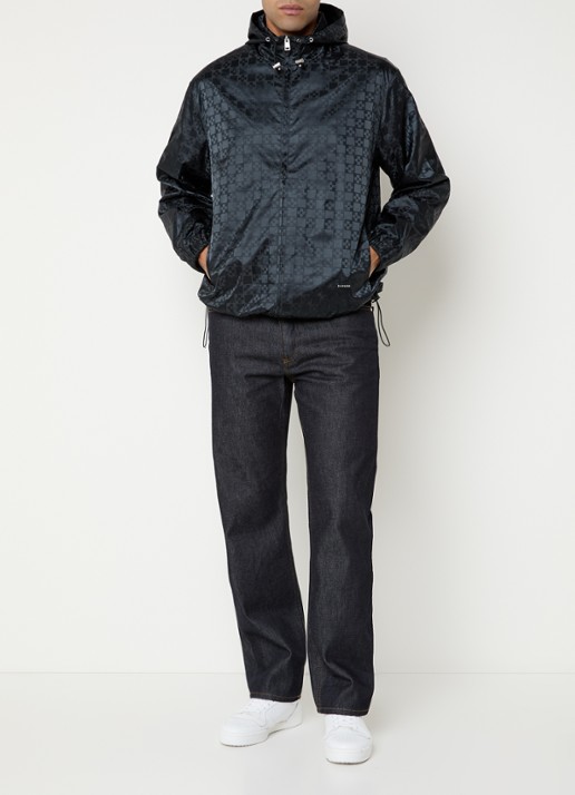 Sandro Windjack met logo en jacquard dessin - voorkant 3 donkergrijs
