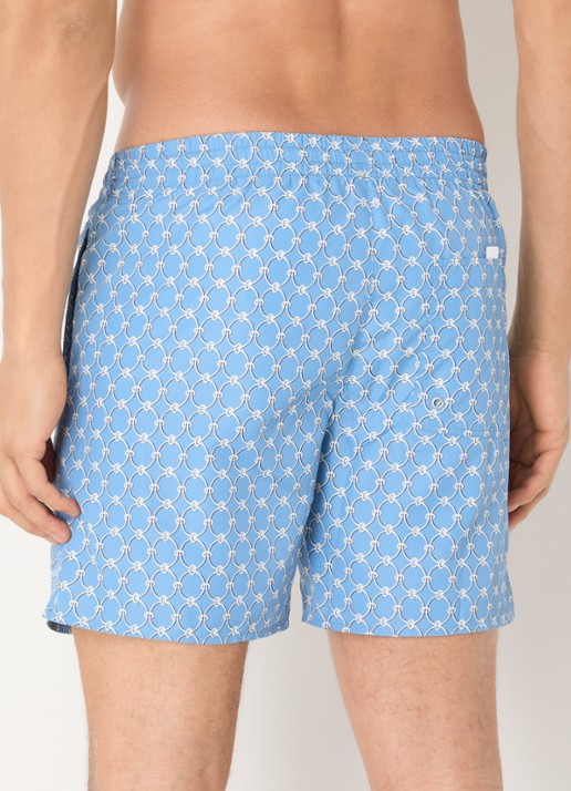 Sandro Zwemshorts met print - achterkant staalblauw
